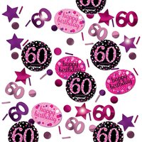 Sparkling Celebr. Konfetti Zahl 60 in pink-schwarz