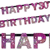 Sparkling Celebr. Pink Zahl 30 Happy Birthday