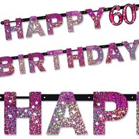 Sparkling Celebr. Pink Zahl 60 Happy Birthday-Kette