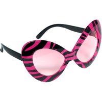 Spaß-Brille Diva in pink-schwarz