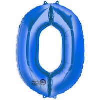 Folienballon  Zahl 0 - Blau