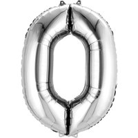Folienballon  Zahl 0 - Silber