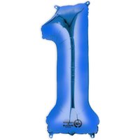 Folienballon Zahl 1 - Blau