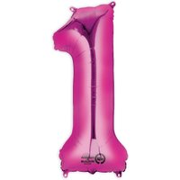 Folienballon Zahl 1 - Pink