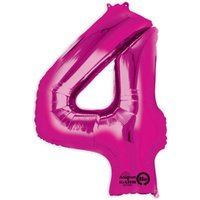 Folienballon  Zahl 4 - Pink