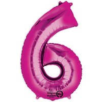 Folienballon  Zahl 6 - Pink