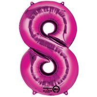 Folienballon  Zahl 8 - Pink
