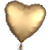 Folienballon als Herz Gold 34 cm