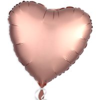 Folienballon als Herz Rose-Kupfer