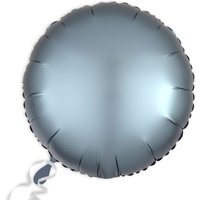 Folieballon rund Satin Luxe Stahl-Blau