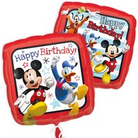 Quadratischer Folienballon Mickey Maus Happy Birthday