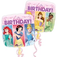 Quadratischer Folienballon Disney Prinzessinnen Happy Birthday