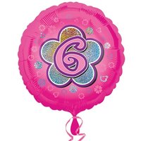 Runder Folieballon zum 6. Geburtstag