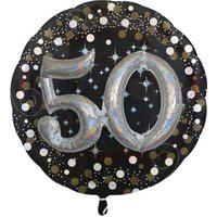 Glitzer-Folieballon Set mit 3D Effekt zum 50. Geburtstag