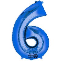 Folienballon  Zahl 6 - Blau