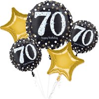 70. Geburtstag Glitzer Ballon-Set