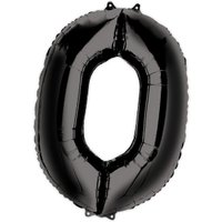 Folienballon  Zahl 0 - Schwarz