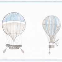 Jules et Julie Borte Heißluftballon weiß blau grau