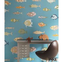Inke Wandbild Fische Blau 200 x 300 cm