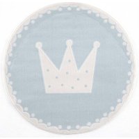 Livone runder Teppich Happy Rugs Velour Crown Blau