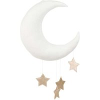 Cotton & Sweets Mobile Mond weiß mit Sternen gold