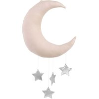 Cotton & Sweets Mobile Mond altrosa mit Sternen silber