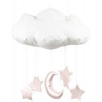 Cotton & Sweets Mobile Wolke weiß mit Mond und Sternen rose