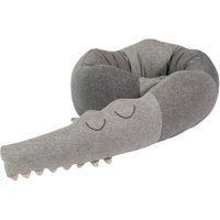 Sebra Kuschel-Kissen aus Baumwolle Sleepy Croc (Länge: 190 cm) in grau