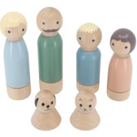 Sebra Puppen für Puppenhaus aus Holz (6-teilig