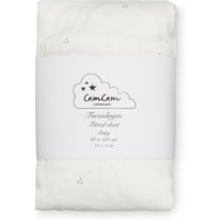 CamCam Baby Spannbettlaken aus Bio-Baumwolle Pünktchen (60x120 cm) in weiß
