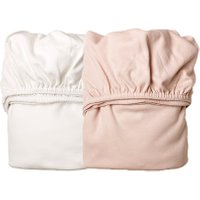 Leander Spannbettlaken aus Baumwolle für Wiege und Beistellbett in Pink & Weiss (2-er Pack