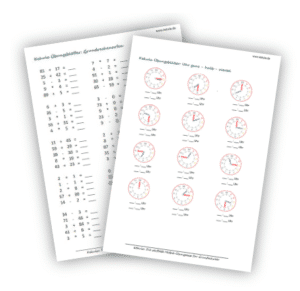 1. Klasse 2. Klasse 3. Klasse 4. Klasse Rechnen Mathe üben PDF kostenlos