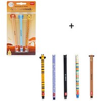 Legami Radierbare Gel Stifte Bundle - NEU Set Wild Savannah + 5 löscb
