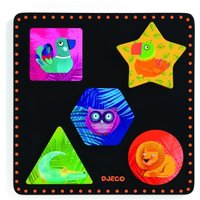 Holzpuzzle - Geochic 5 Teile Puzzle  Djeco