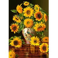 Sonnenblumen in einer Pfauenvase 1000 Teile Puzzle  Castorland