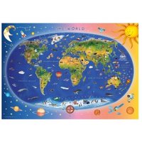 XXL Teile - Weltkarte (auf Englisch) 300 Teile Puzzle  Dino