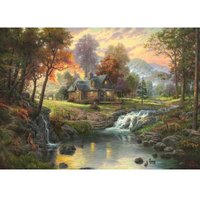 Holzhaus am Bach 1000 Teile Puzzle  Schmidt Spiele