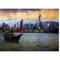 Bei Nacht - Bucht von Hongkong 1000 Teile Puzzle  DToys