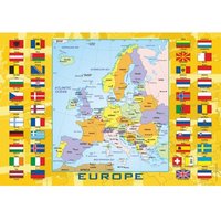 Europakarte mit Flaggen 240 Teile Puzzle DToys