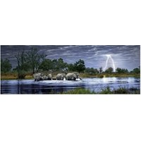Edition Alexander Von Humboldt - Panoramapuzzle - Herd of Elephants 2000 Teile Puzzle  Heye