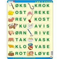 Rahmenpuzzle - Buchstabieren lernen 3 (auf Norwegisch) 26 Teile Puzzle  Larsen