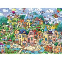 Cartoon Triangular - Happytown 1500 Teile Puzzle  Heye