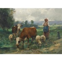 Julien Dupré: A Shepherdess with her Flock 1000 Teile Puzzle DToys