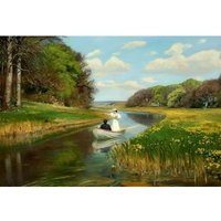 Hans Andersen Brendekilde: A Young Couple in a Rowing Boat on Odense 1000 Teile Puzzle DToys