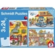 3 Puzzles - Feuerwehr und Polizei 24 Teile Puzzle Schmidt Spiele