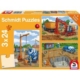 3 Puzzles - Auf der Baustelle 24 Teile Puzzle  Schmidt Spiele