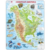 Rahmenpuzzle - Nordamerika (auf Russisch) 66 Teile Puzzle  Larsen