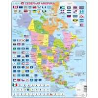 Rahmenpuzzle - Nordamerika (auf Russisch) 70 Teile Puzzle  Larsen