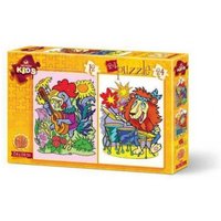 2 Puzzles - Musikalische Tiere 12 Teile Puzzle  Art Puzzle