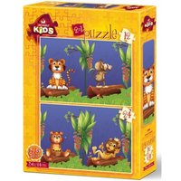 2 Puzzles - Freunde im Wald 12 Teile Puzzle  Art Puzzle
